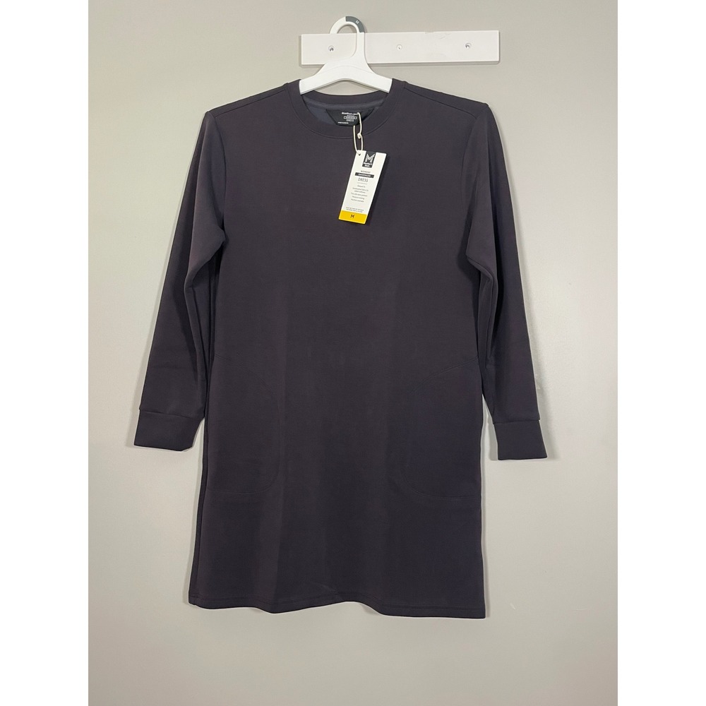 NWT Member's Mark Sandwash Dress Womens Size M Black Long Sleeve Pockets Relaxed